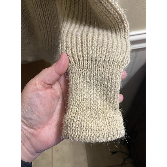 Vintage James Pringle Pure British Wool Sweater Suede Elbow & Shoulder Patch L - Picture 4 of 14